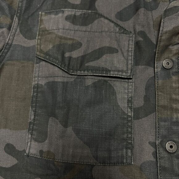 G-Star Raw Rackler Camo Men's L Long Sleeve Snap Up Tactical Shirt Zip Pocket - Picture 4 of 11